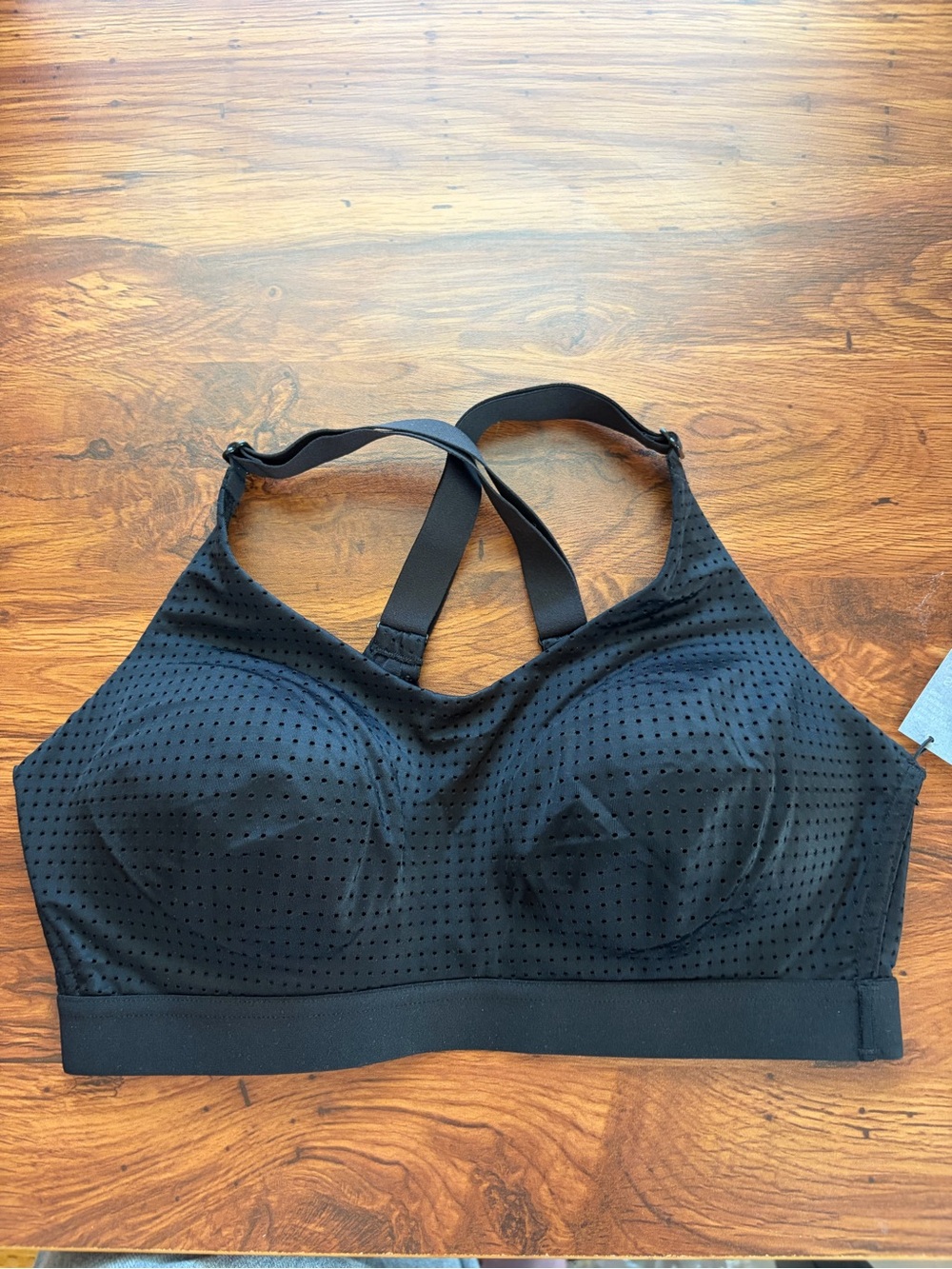 Victoria's Secret Black Perforated Wireless Crisscross Sports Bra